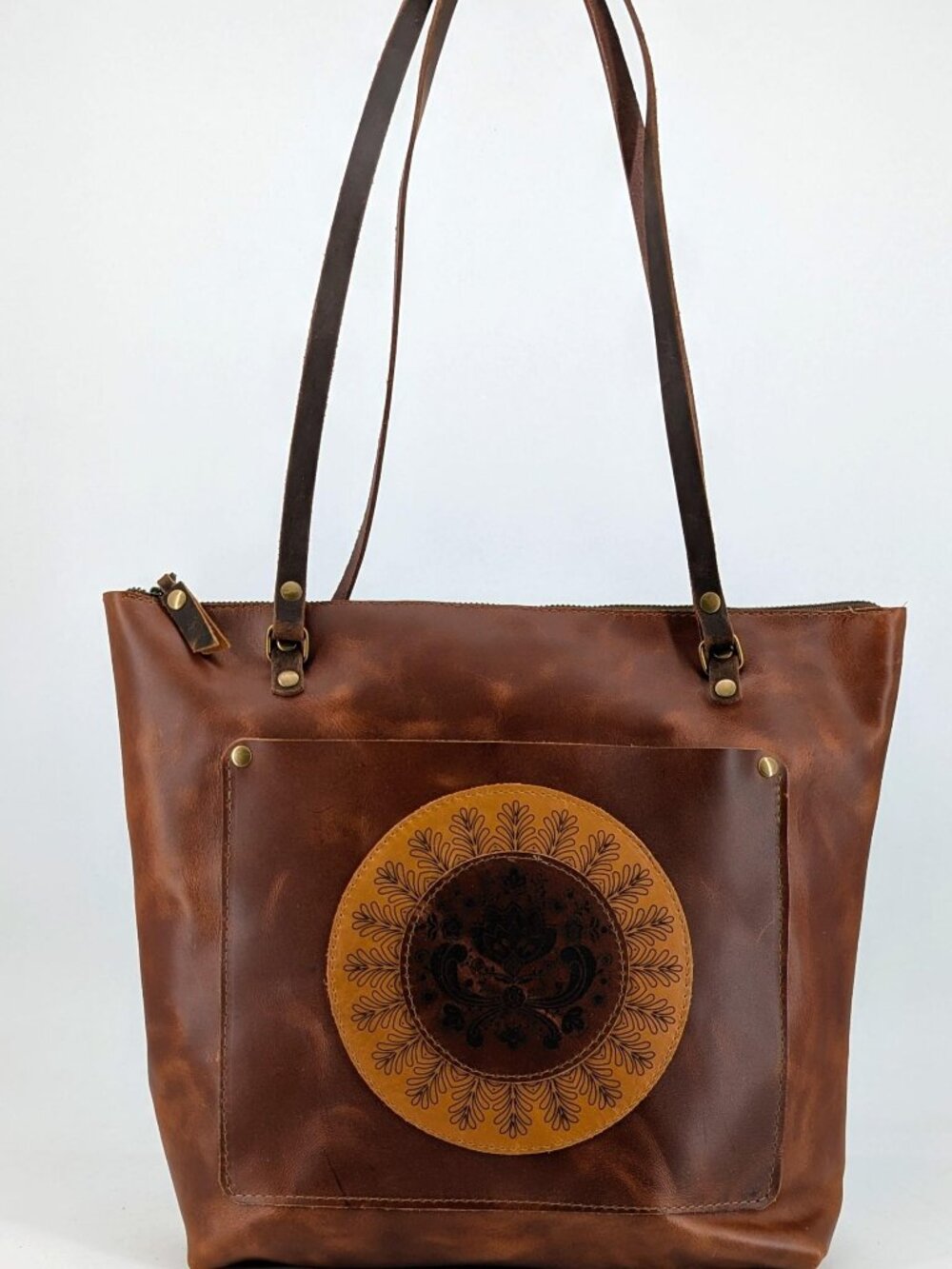 In Blue Handmade Leather Tote